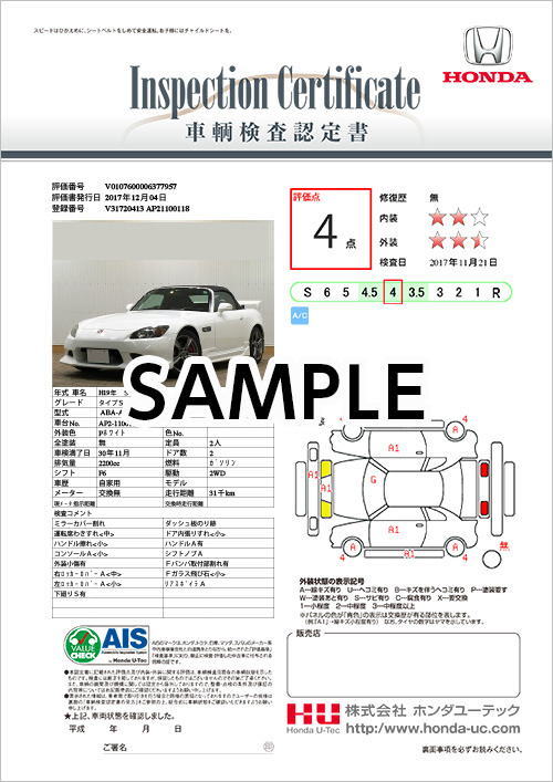 車輌検査認定証
AISの証明書